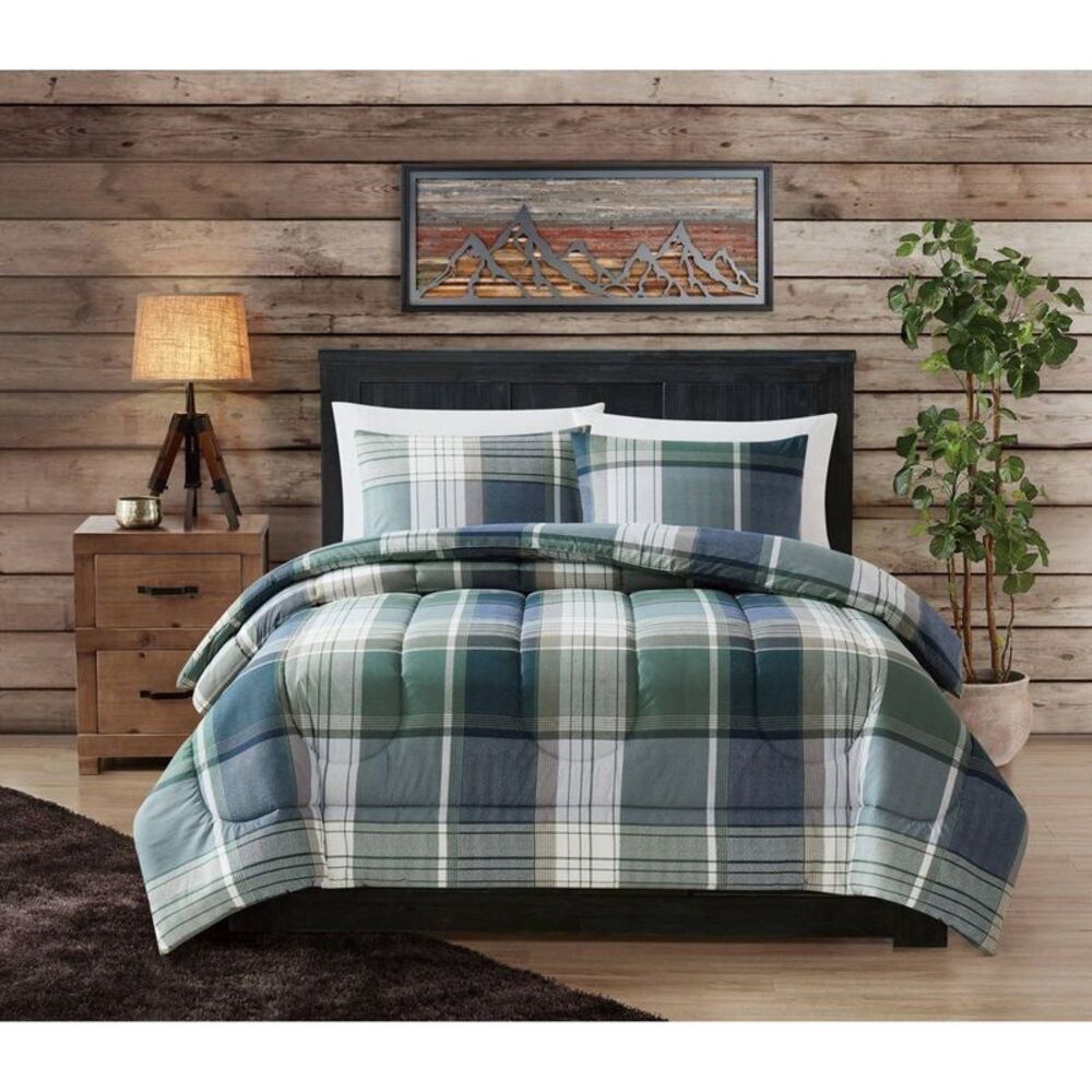 London Fog -  Twin/Twin XL Duke Plaid Comforter Set Blue